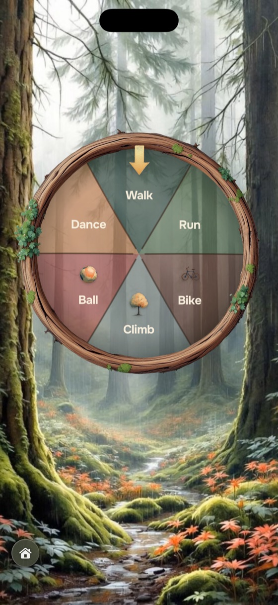 A move wheel in the enchanted forest world